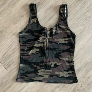 Camo zip up tank